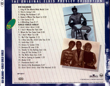 Double Features: Kid Galahad / Girls! Girls! Girls! -  The Original Elvis Presley Collection Vol. 17 - EU 1996 - BMG SP 5017 - Elvis Presley CD