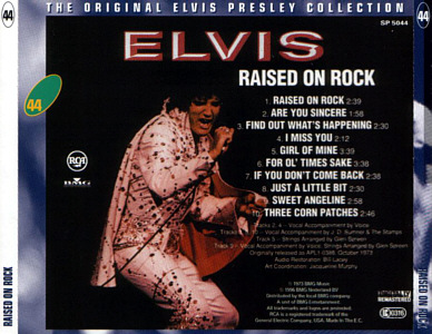 Raised On Rock - The Original Elvis Presley Collection Vol. 44 - EU 1996 - BMG SP 5044 - Elvis Presley CD