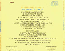 50's Movies Outtakes (Elvis Presley Vol.5) - Elvis Presley Bootleg CD