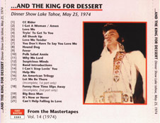 ...And The King For Dessert - Elvis Presley Bootleg CD