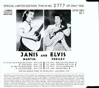 Janis And Elvis - Elvis Presley Bootleg CD