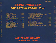 Top Acts In Vegas Vol.1 - Elvis Presley Bootleg CD