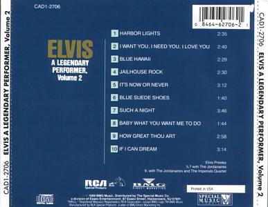A Legendary Performer Volume 2 - CAD1-2706 Camden - USA 1996