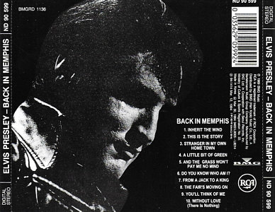 Back In Memphis - Korea 1994 - BMGRD 1136 / ND 90599 - Elvis Presley CD