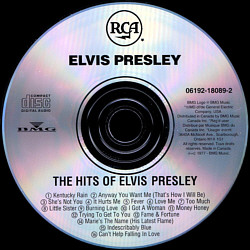 The Hits of Elvis Presley (Country Club) - Canada 1997 - BMG 06192-18089-2 - Elvis Presley CD
