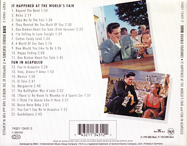 Double Features Series - It Happened At The World's Fair / Fun In Acapulco - Gracleland Collector Box Belgium BMG - Elvis Presley CD