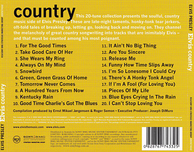 Elvis country - Sony/BMG 82876 77433 2 - Australia 2006 - Elvis Presley CD