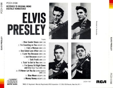 ELVIS PRESLEY - Australia (Japan) 1985 - BMG PCD1-5198