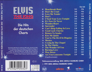 Elvis The King - Die Hits der deutschen Charts - Germany 2001 - BMG PD 90583 - Elvis Presley CD