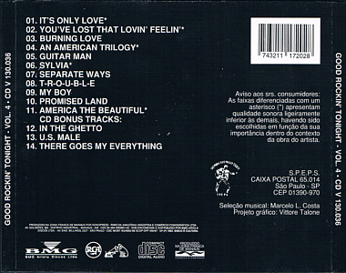Good Rockin' Tonight - The Best Of Elvis. Vol. 4 - Brazil 1994 -  BMG V 130036 - Elvis Presley CD