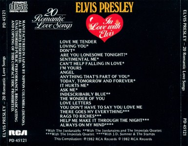 In Love With Elvis - 20 Romantic Love Songs - Thailand 1995 - BMG PD 45121