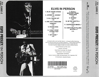 In Person - USA 1996 - BMG 07863-53892-2 / BMG Direct D118726 - Elvis Presley CD