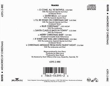 Memories Of Christmas - USA 1990 - BMG 4395-2-R - Elvis Presley CD