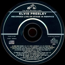 Elvis Recorded Live On Stage In Memphis - USA 1994 - BMG 07863-50606-2