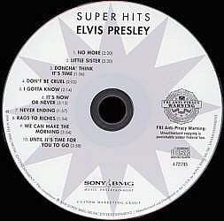 Superhits - USA 2012 - Sony Music A721785 - Elvis Presley CD