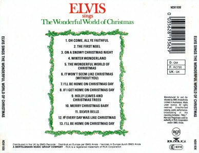 Elvis Sings The Wonderful World Of Christmas - Australia 1991 - BMG ND81936