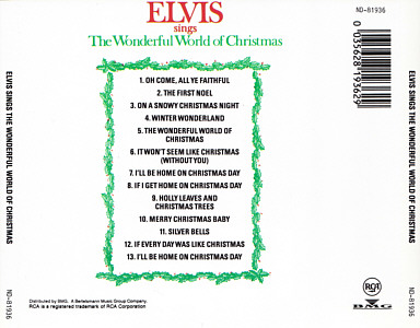 Elvis Sings The Wonderful World Of Christmas - Phillipines 1993 - BMG ND 81936