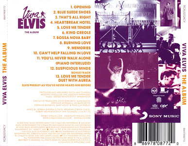 Viva Elvis - The Album (1 CD version) - Portugal 2010 - Sony Music 88697819702