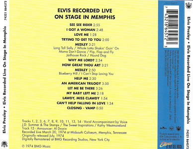 Elvis Recorded Live On Stage In Memphis - Vol. 35 - BMG Spain 4321 864572 - Elvis Presley El Rey CD Collection