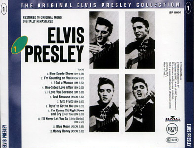 Elvis Presley - The Original Elvis Presley Collection Vol. 1 - EU 1996 - BMG SP 5001 - Elvis Presley CD