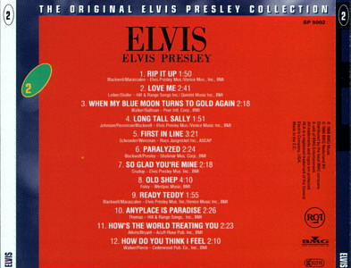 Elvis Presley -  The Original Elvis Presley Collection Vol. 2 - EU 1996 - BMG SP 5002 - Elvis Presley CD