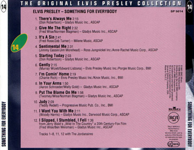 Something For Everybody -  The Original Elvis Presley Collection Vol. 14 - EU 1996 - BMG SP 5014 - Elvis Presley CD
