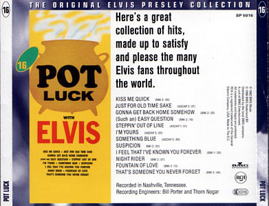 Pot Luck with Elvisi -  The Original Elvis Presley Collection Vol. 16-  EU 1996 - BMG SP 5016 - Elvis Presley CD