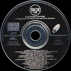 Double Features: It Happend At The World's Fair and Fun In Acapulco - The Original Elvis Presley Collection Vol. 18 - EU 1996 - BMG SP 5018 - Elvis Presley CD