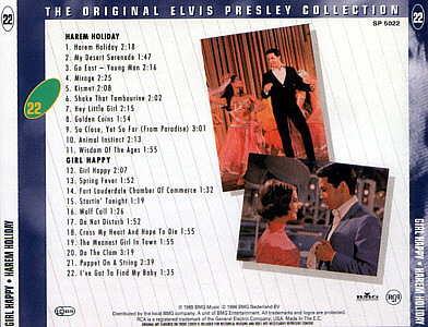 Double Features:Harem Holiday / Girl Happy -  The Original Elvis Presley Collection Vol. 21 - EU 1996 - BMG SP 5022 - Elvis Presley CD