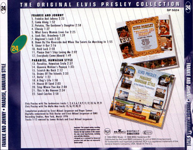 Double Features: Frankie and Johnny / Paradise Hawaiian Style -  The Original Elvis Presley Collection Vol. 24 - EU 1996 - BMG SP 5024 - Elvis Presley CD