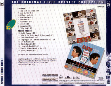 Double Features: Spinout / Double Trouble -  The Original Elvis Presley Collection Vol. 25 - EU 1996 - BMG SP 5025 - Elvis Presley CD