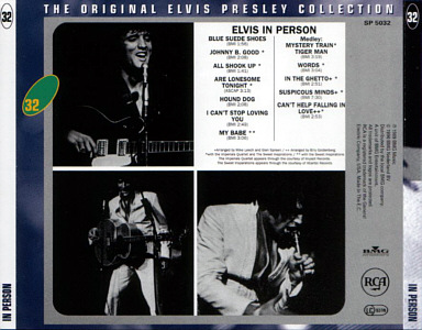 In Person At The International Hotel, Las Vegas, Nevada - The Original Elvis Presley Collection Vol. 32 - EU 1996 - BMG SP 5032 - Elvis Presley CD