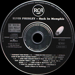 Back In Memphis - The Original Elvis Presley Collection Vol. 33 - EU 1996 - BMG SP 5033 - Elvis Presley CD