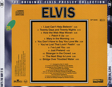 That's The Way It Is - The Original Elvis Presley Collection Vol. 35 - EU 1996 - BMG SP 5035 - Elvis Presley CD
