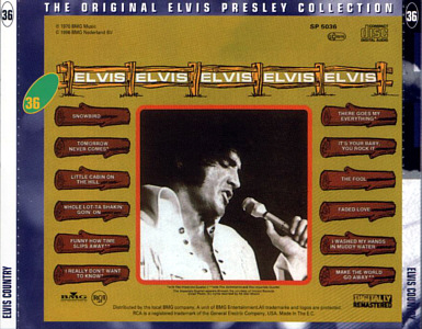 Elvis Country - The Original Elvis Presley Collection Vol. 36 - EU 1996 - BMG SP 5036 - Elvis Presley CD