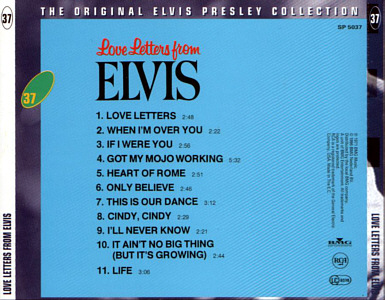 Love Letters From Elvis - The Original Elvis Presley Collection Vol. 37 - EU 1996 - BMG SP 5037 - Elvis Presley CD