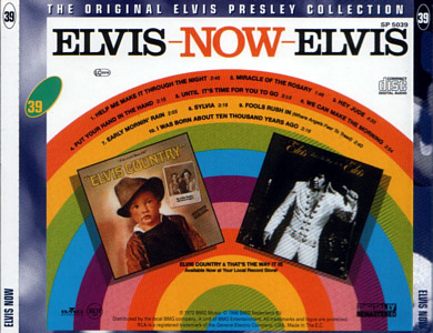Elvis Now - The Original Elvis Presley Collection Vol. 39 - EU 1996 - BMG SP 5039 - Elvis Presley CD