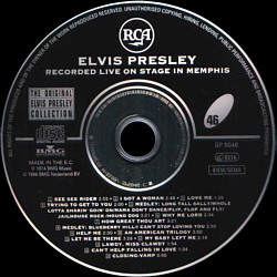 Elvis Recorded Live On Stage In Memphis - The Original Elvis Presley Collection Vol. 46 - EU 1996 - BMG SP 5046 - Elvis Presley CD