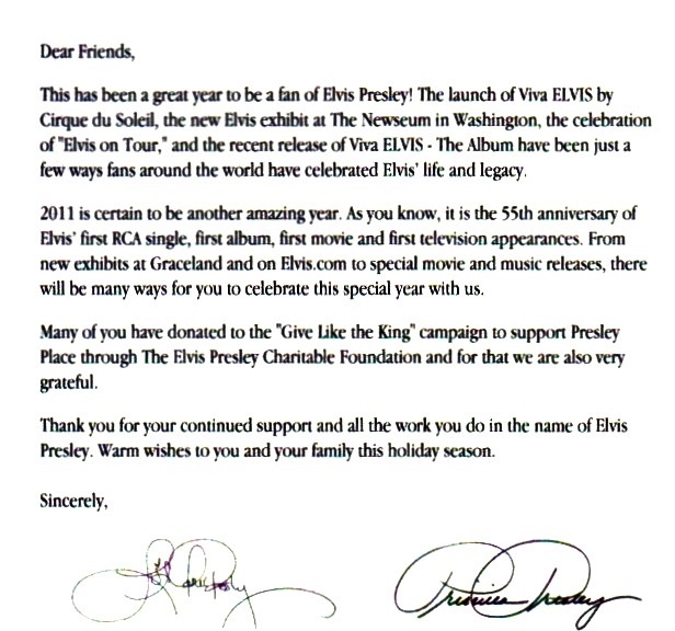 Christmas message 2010 from Priscilla and Lisa Marie