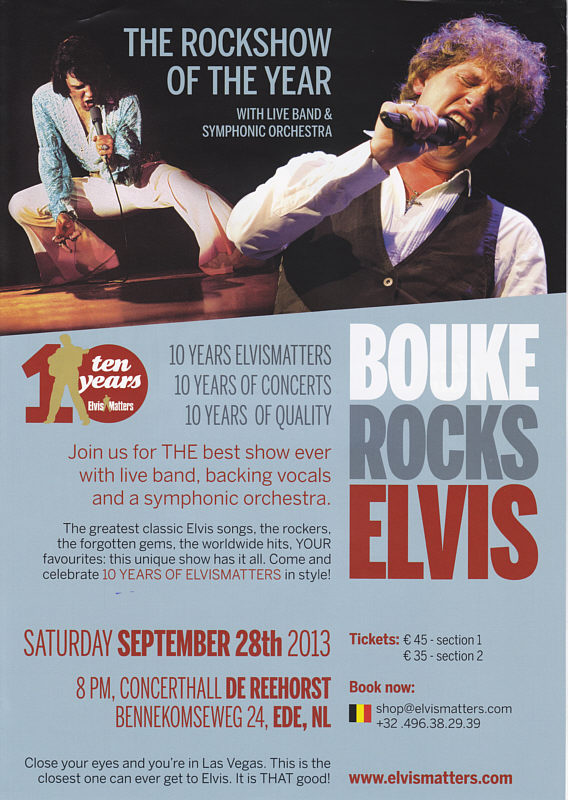 Bouke Rocks Elvis 2013 - Fanclub CDs - Elvis Presley CD
