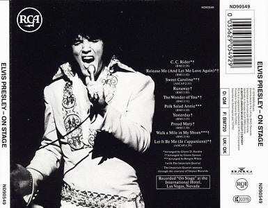 On Stage - February, 1970 - Gracleland Collector Box Belgium BMG - Elvis Presley CD