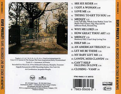 Elvis Recorded Live On Stage In Memphis - Elvis Presley CD Elvis Recorded Live On Stage In Memphis - Gracleland Collector Box Belgium BMG - Elvis Presley CD