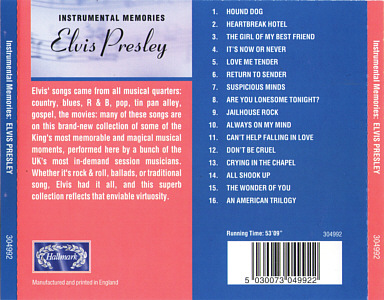 Instrumental Memories - Hallmark Music - Elvis Presley CD