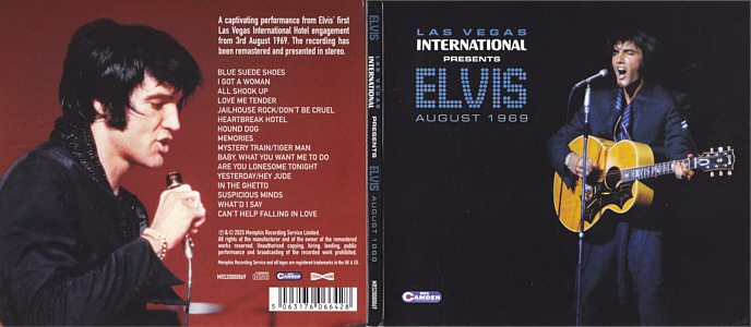Las Vegas International Presents Elvis August 1969 - Memphis Recording Service (MRS Camden) - Elvis Presley CD