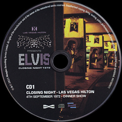 Closing Night 1972- Memphis Recording Service (MRS) - Elvis Presley CD