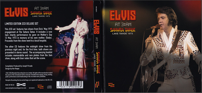 Elvis At 3:AM Sahara Tahoe, Lake Tahoe, 1973 - Memphis Recording Service (MRS) - Elvis Presley CD