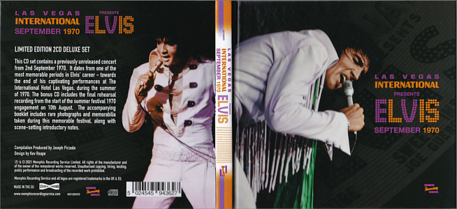 Las Vegas International Presents Elvis – September 1970 - Memphis Recording Service (MRS) - Elvis Presley CD