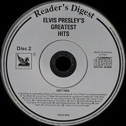 Elvis Presley's Greatest Hits - Reader's Digest  RDCD 8012 - South Africa - Elvis Presley CD