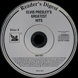 Elvis Presley's Greatest Hits - Reader's Digest  RDCD 8012 - South Africa - Elvis Presley CD
