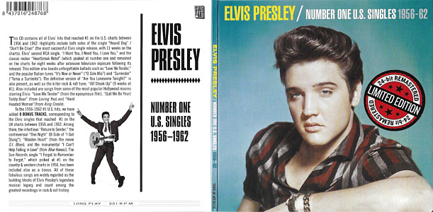 Number One U.S. Singles 1956-62 (State Of Art Records) - Elvis Presley CD
